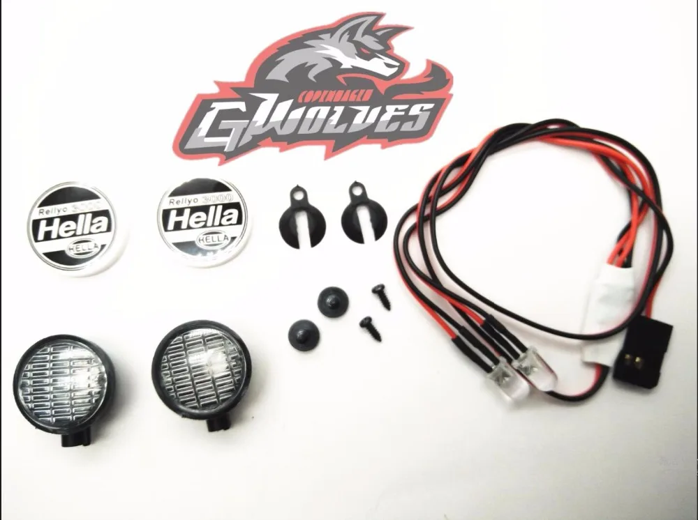 

GWOLVES 2PC/4PCS high brightness LED Light Spotlight for 1/10 Tamiya cc01 HSP Axial SCX10 D90 traxxas rr10 YETI Crawler Rally RC