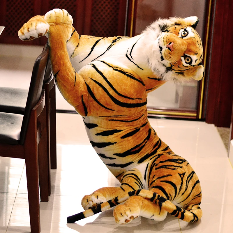 Dorimytrader Jumbo реалистичные животные тигр плюшевые игрушки гигантский Моделирование коричневый тигр Игрушки Обучение Pops украшения подарок 67 дюймов 170 см