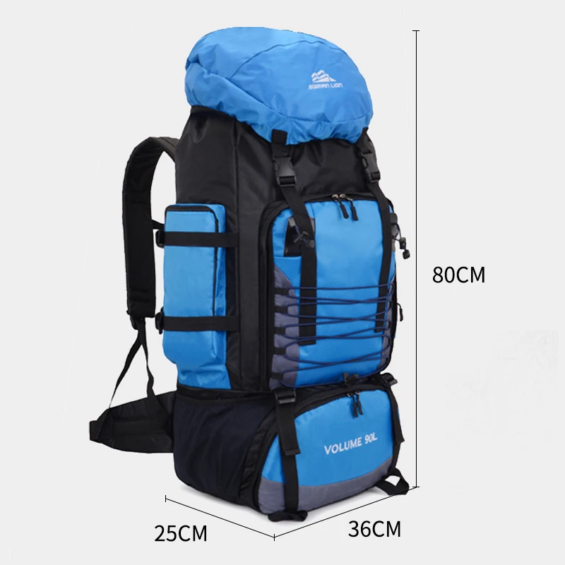  90L Travel Camping Backpack Rucksack Hiking Army Climbing Bag Trekking Mountaineering Mochila Large - 4000030120256