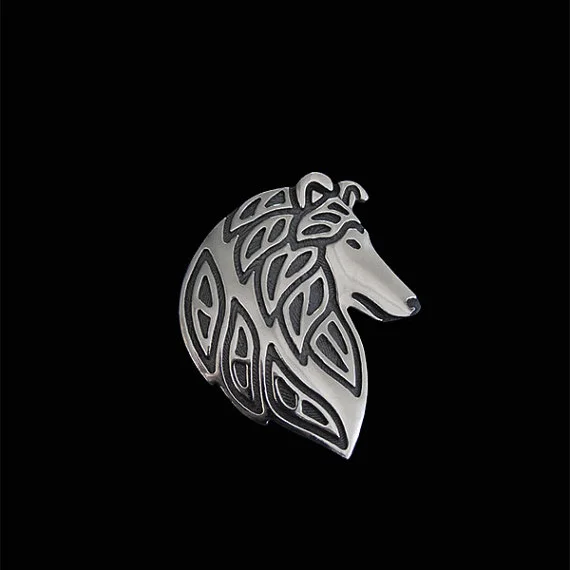 Высококачественная брошь в форме головы колли для женщин и мужчин модные