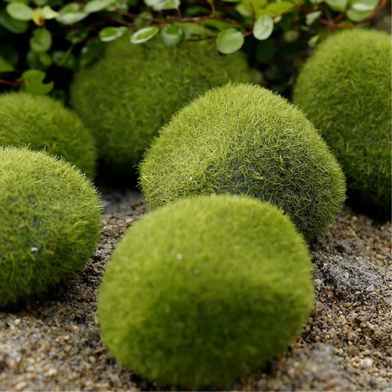 5pcs Aquarium Moss Ball Green Foam Artificial Plant Silk