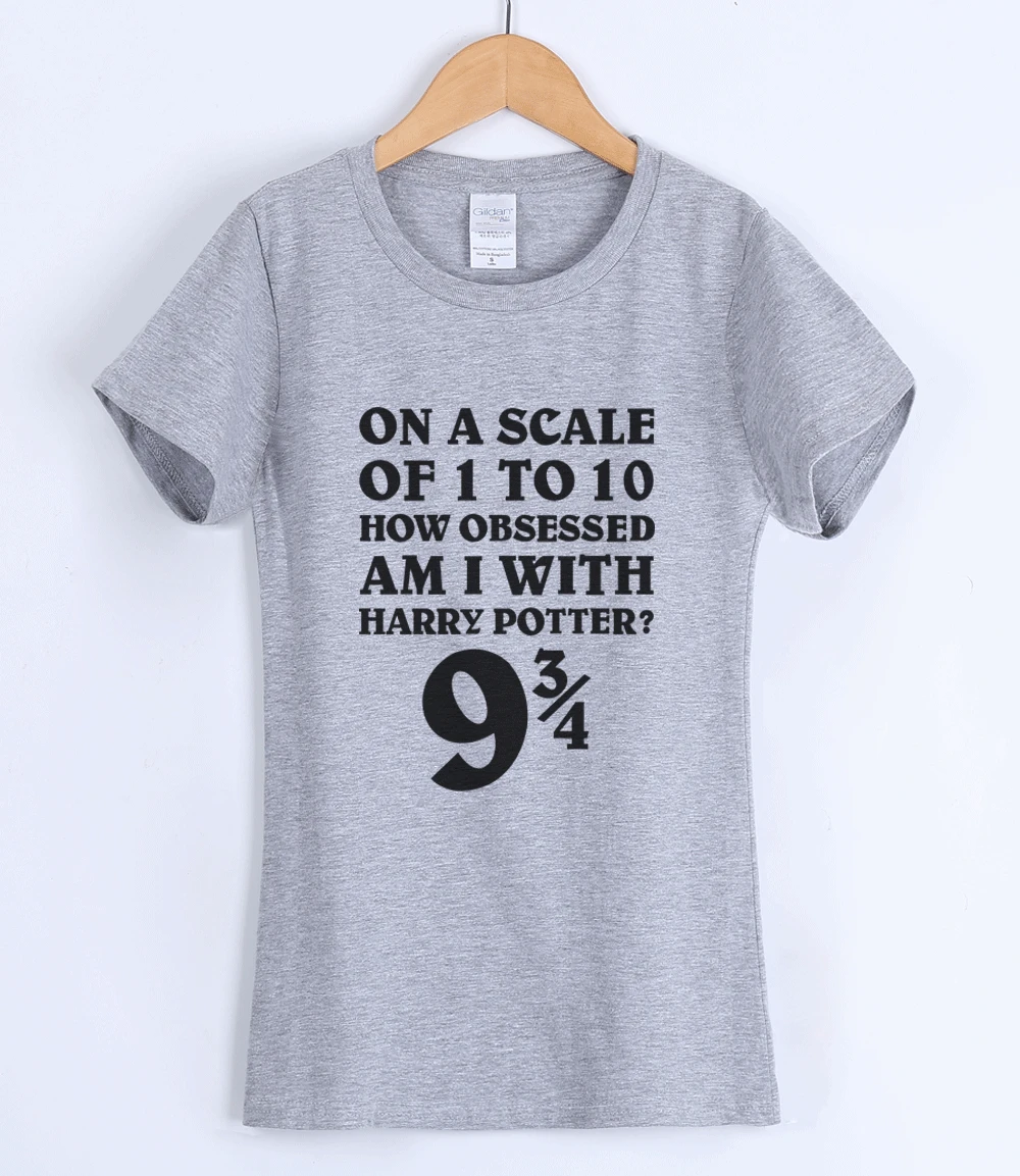 

2019 Women's T-shirts Hogwarts 9 3/4 T-shirt For Women Deathly Hallows Cotton Top Lady Tumblr Hogwarts Alumni Tee Shirt Femme