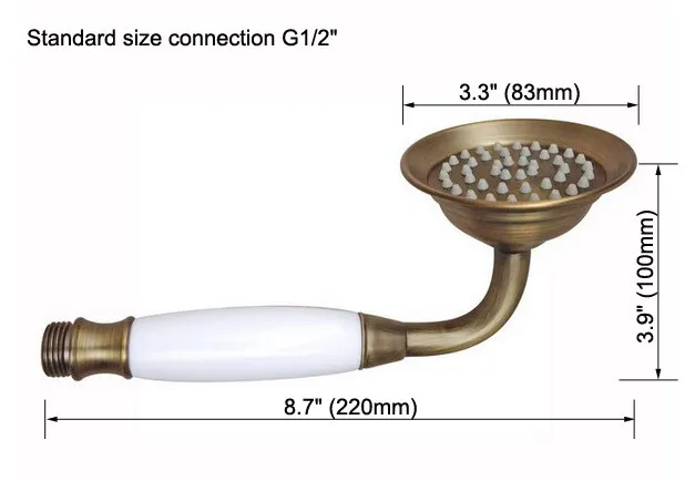Античная латунь Винтаж Ретро в форме телефона Ручной Спрей насадки для душа/ванная комната аксессуар(стандартный 1/") mhh009