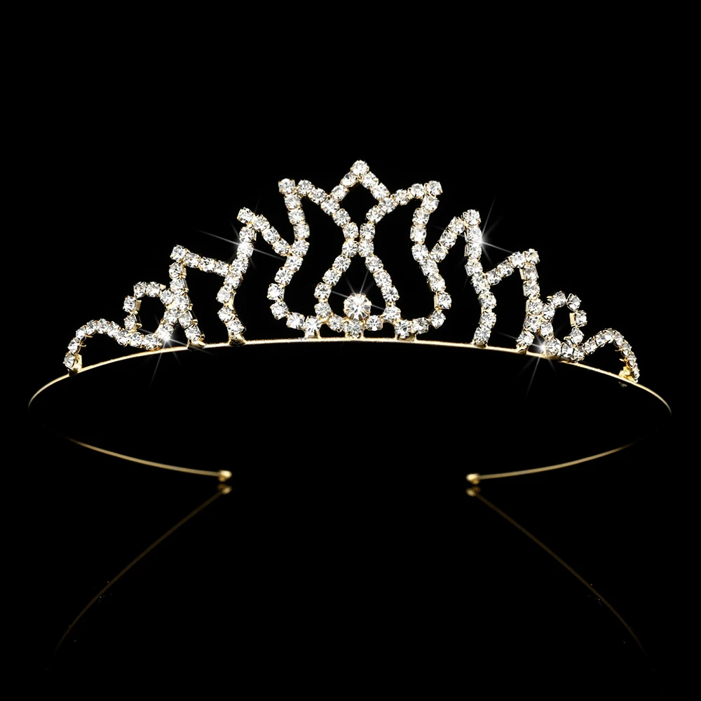 Свадебные аксессуары для волос золотые цветные тиары и короны Свадебная вечеринка Выпускной Принцесса Кристалл для Девушки Корона повязка на голову - Окраска металла: EGQQJ02