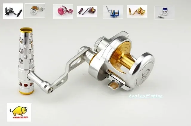 Cheap All Metal Silver ST600LL Jigging Force Reel Jig Reels Boat Trolling Fishing Reel Sea Wheel Rustproof Casting Drum Reel