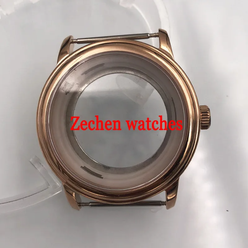 

40mm Sapphire glass rose gold Watch Case Fit ETA 2836,Miyota 82Series Movement
