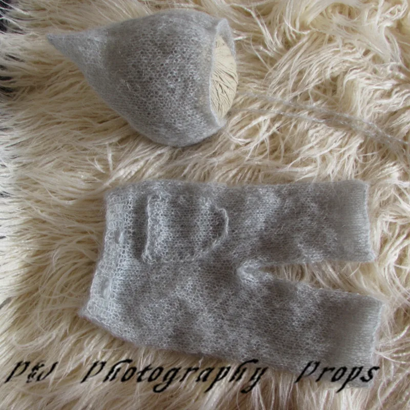 

3 Pieces/lot Latest Fashion Mohair Hat and Pants Newborn Bonnet Photography Prop