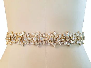 

1 Yard Silver/Rose gold/Gold Bridal Rhinestone Trim Crystal Beaded Applique Accessories for Wedding Dress Bridal Belt Headpiece