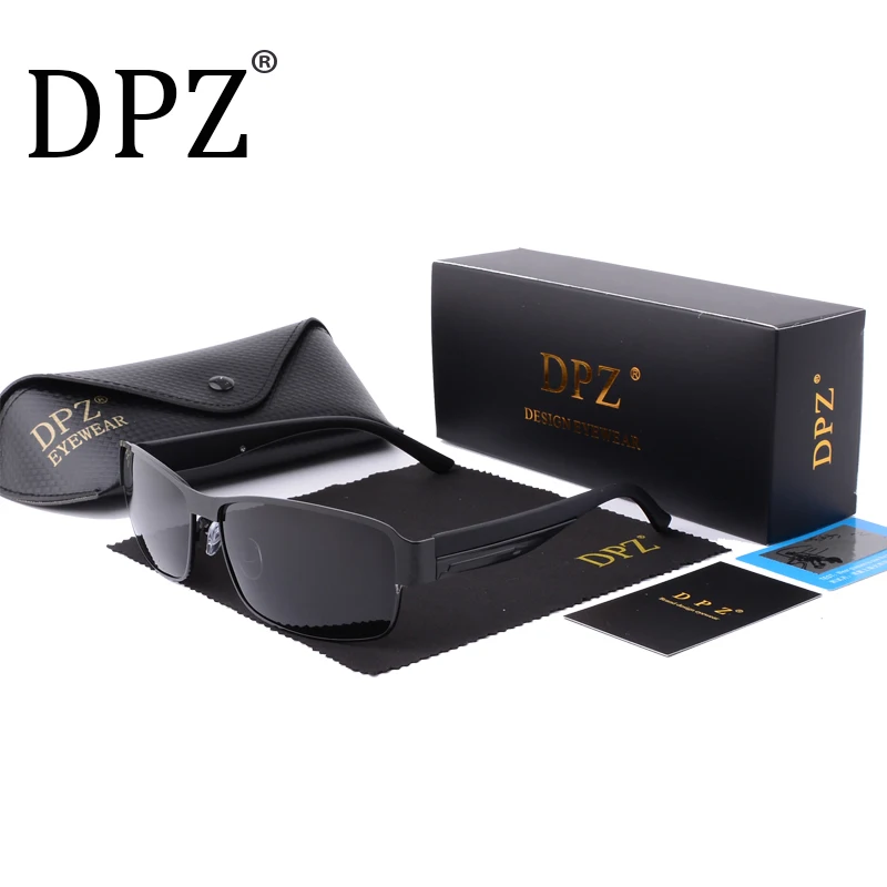 

2019 DPZ Brand Designer Vintage Polaroid Lens for Men Male Sunglasses Polarized Eyewear Accessories with original case