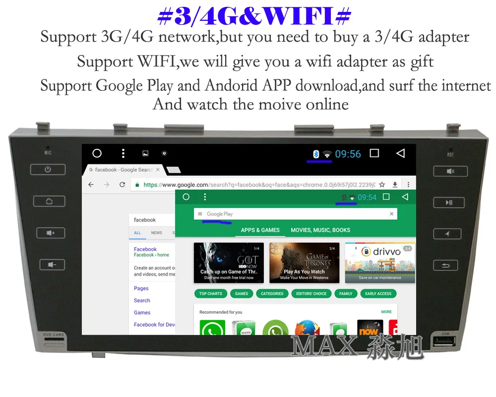 Top MAX Android 8.1.0 Car DVD Player for Toyota Camry 40 2006 2007 2008 2009 2010 2011 GPS Navigation System Car Radio 4G WiFi SWC 5