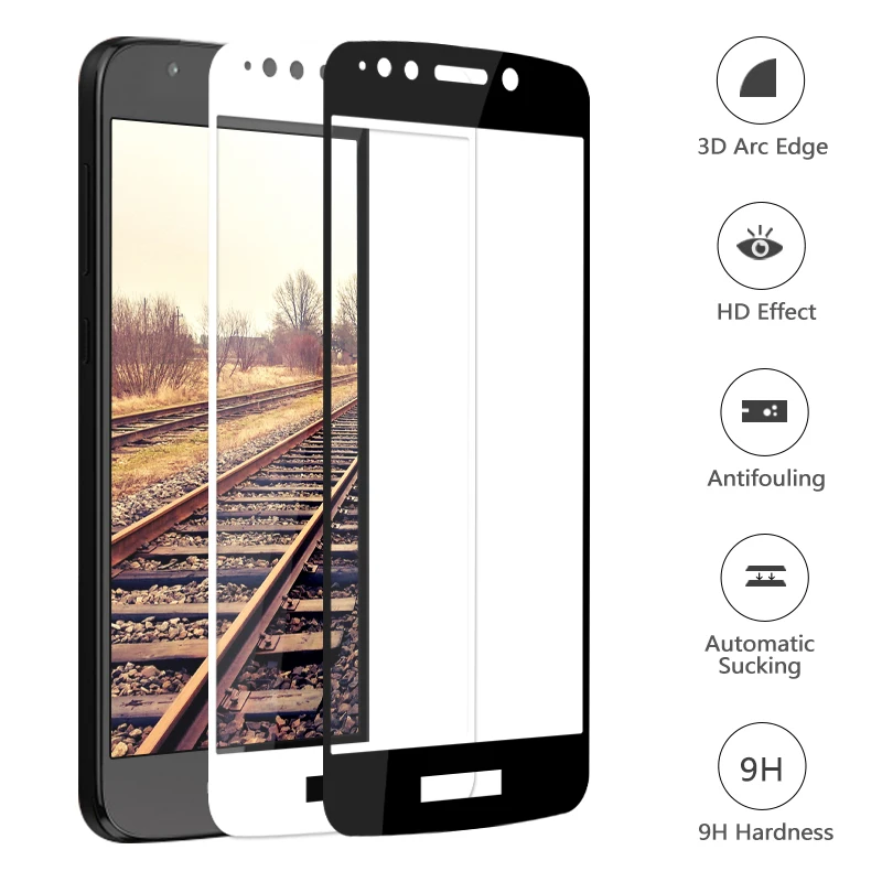 For Motorola E5 Play Premium Real Tempered Glass Screen Protector Film 3D 9H Full Curved | Мобильные телефоны и