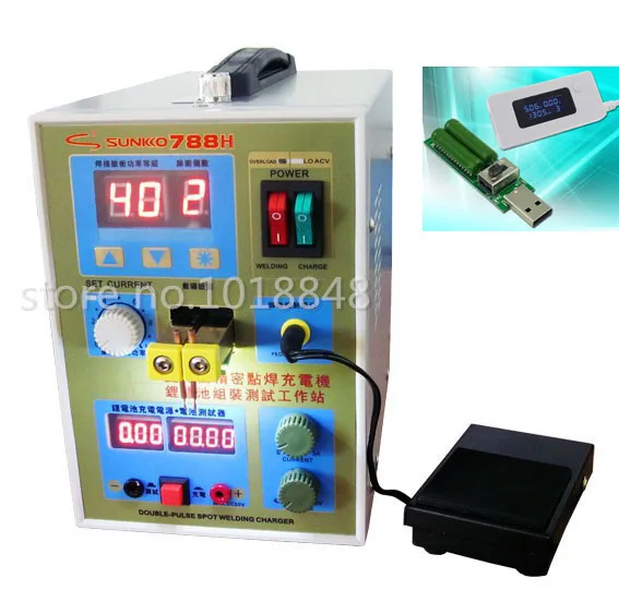 220v /110V New upgrade LED lighting 788H double pulse precision 18650 Spot Welder Battery Welder, 788h+ Tester+gift