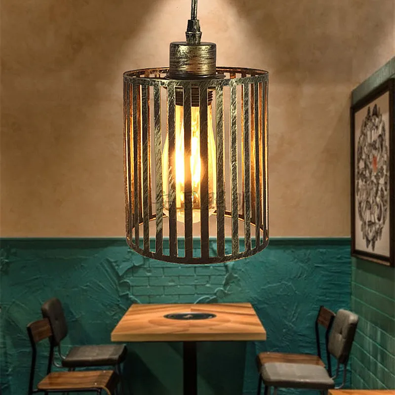 

Creative Industrial LED Pendant Light Vintage Loft Iron Art Birdcage Lamp Modern Chinese Lantern Tea House Restaurant Bar Decor