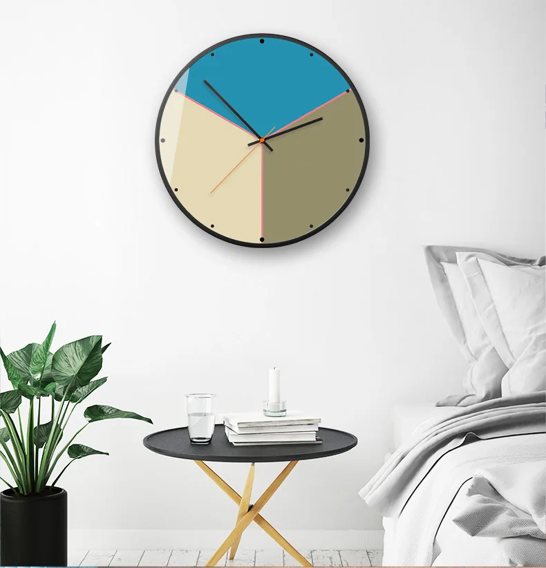 Дизайн настенные часы креативные металлические круговые часы mute scan fashion Nordic style art creation дизайнерские recommendedO241