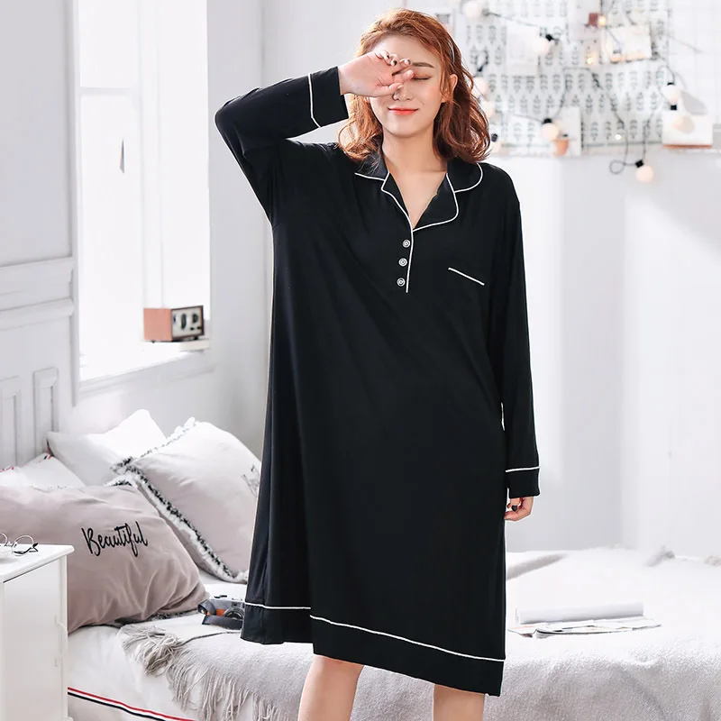 4xl 5xl размера плюс материал модал спальное платье женские ночные рубашки пижамы