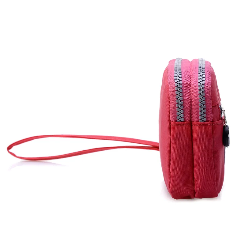 صغير أزياء المرأة حقيبة صغيرة النايلون للماء النايلون متعددة Wristlets لينة سستة جيوب نمط حقيبة كتف حقيبة