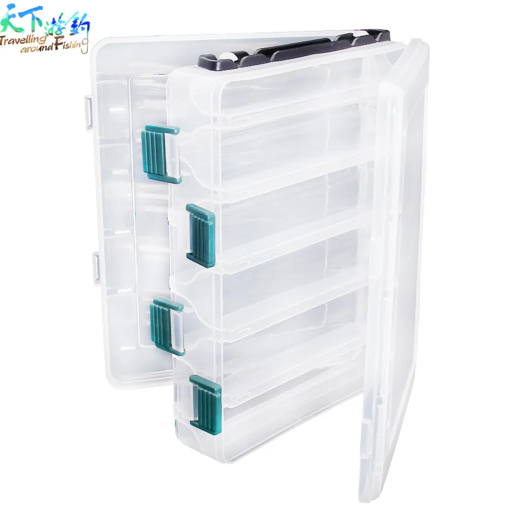

2017 Double Sided 12Compartments Fishing Box Waterproof Plastic Fishing Lure Hook Boxes Peche Carpe Accessoires Fishing Tools