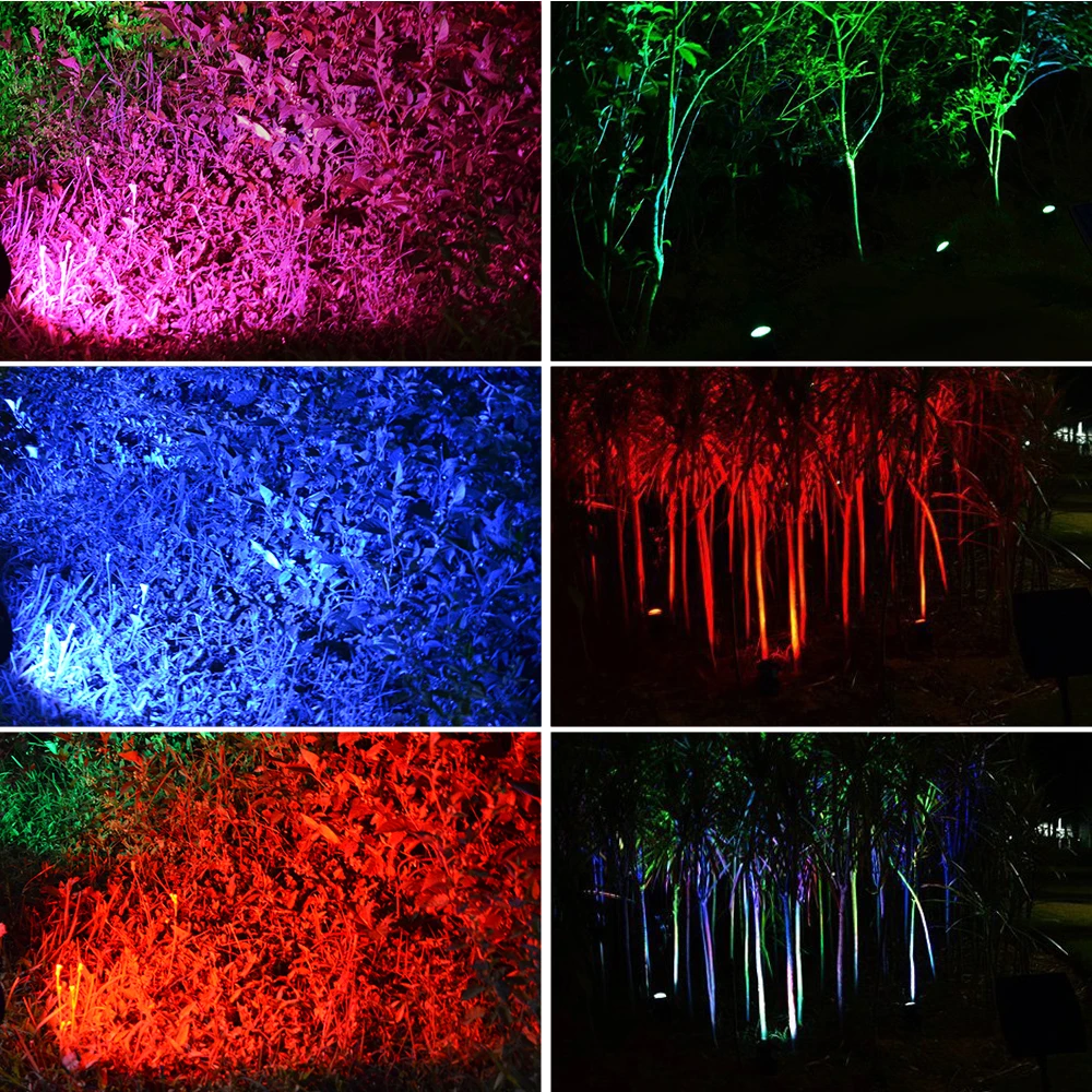 T-SUNRISE на солнечной батарее 3 светильник s открытый светильник ing солнечный светильник RGB изменение цвета светодиодный светильник Ландшафтный Точечный светильник для сада