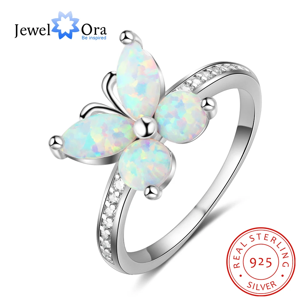 

Butterfly Shape Opal Stone Party Ring Soild 925 Sterling Silver Jewelry Accessorise Rings For Women (JewelOra RI103297)