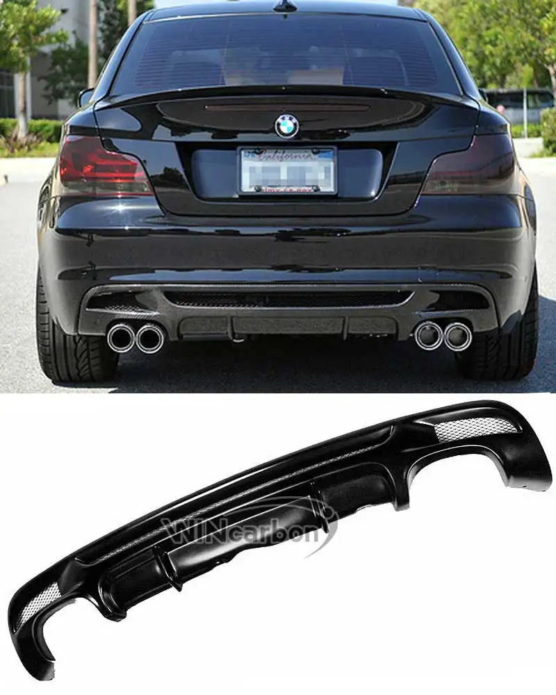 Стекловолоконный рассеиватель задней губы для E82 135i Coupe двойной выхлоп M Tech Bumper 08-12