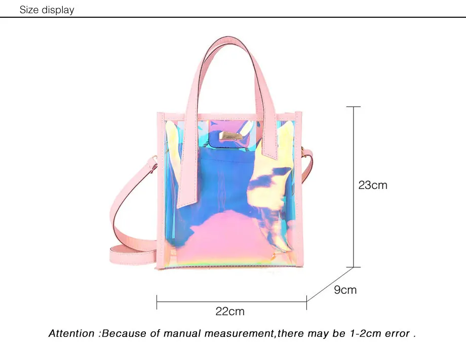 2 шт./компл. Для женщин плеча Цвет Сумки Прозрачные сумки на плечо для Для женщин желейные конфеты пляжная Для женщин большие сумки через плечо
