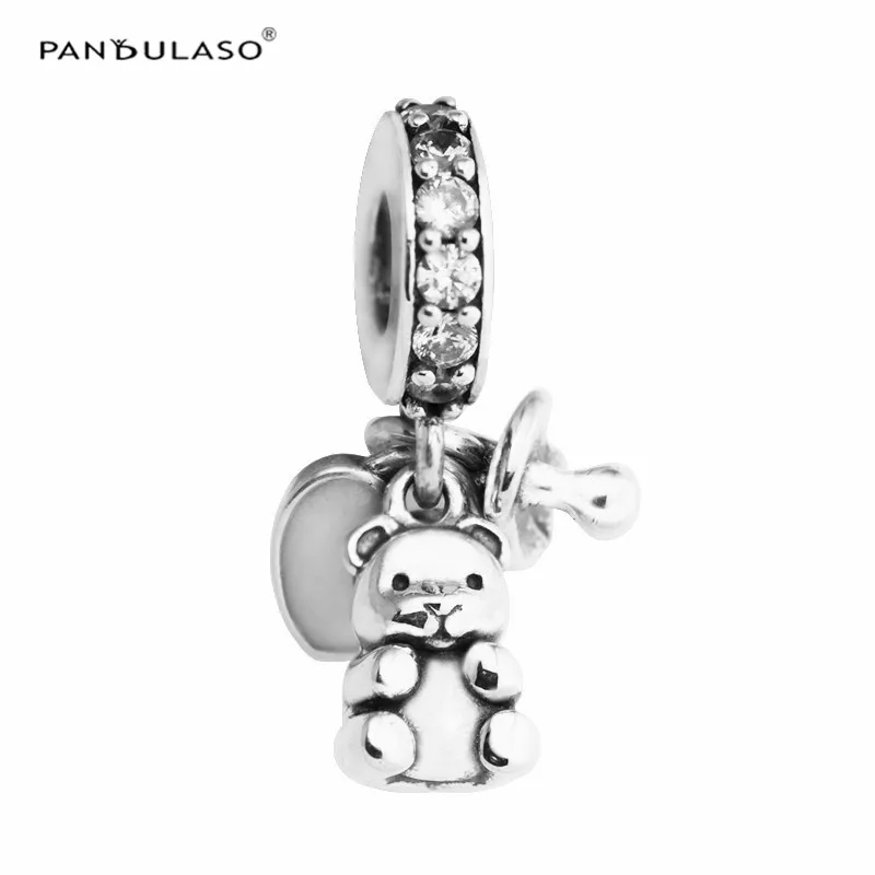 

Pandulaso Baby Pacifier & Bear & Love Heart Silver Beads Fit Charms Bracelets & Bangles DIY Crystal Beads for Jewelry Making