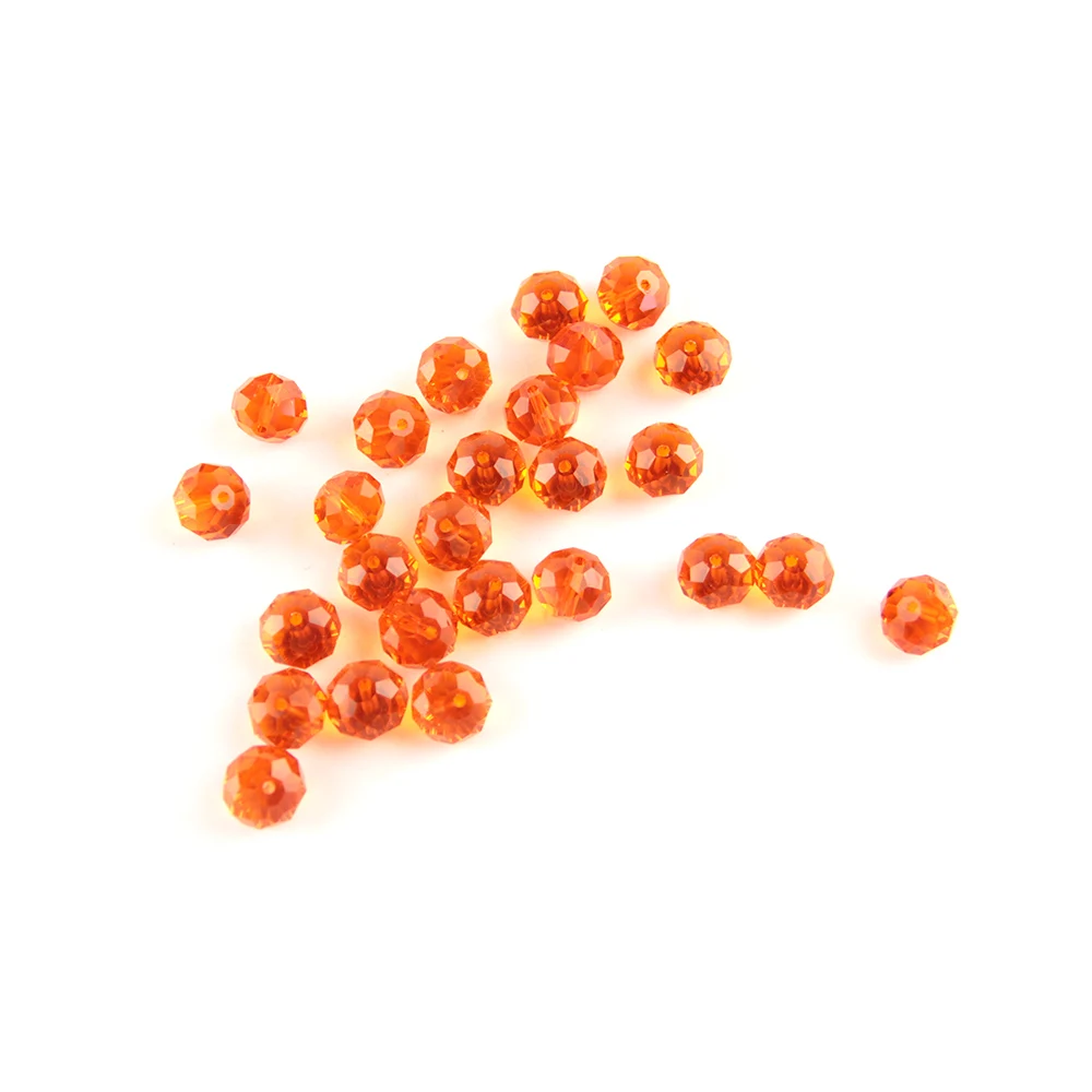 Цветные круглые декоративные хрустальные бусины стеклянные бусины 14 мм 16 мм 18 мм бусины из натурального камня для хрустальных бусин занавески - Цвет: orange red