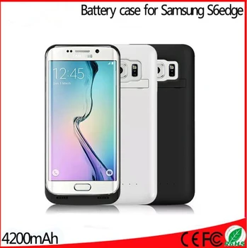 4200 mah用サムスンギャラクシーs6エッジバッテリーケーススリムバックアップ充電器ケースカバースマート電源銀行サムスンs6エッジバッテリーケース
