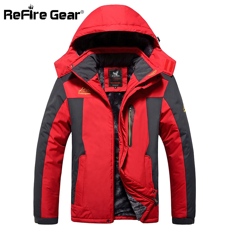 ReFire Gear теплая зимняя куртка Мужская ветрозащитная Водонепроницаемая парка