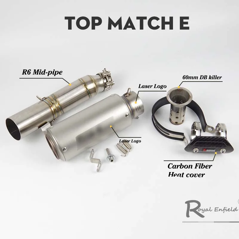 2006- R6 слипоны для мотоцикла rcycle глушитель выхлопной трубы из углеродного волокна AR выхлопной escape moto escapamento средняя труба для Yamaha R6 - Цвет: Top Match E
