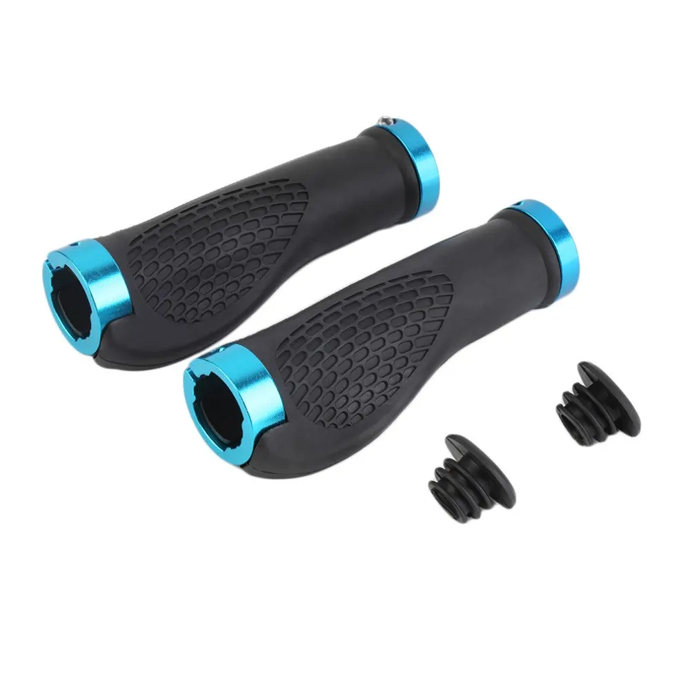 Durable Anti-slip Ergonomic Rubber Mountain Bike Bicycle Black Handlebar Grips Cycling Lock-On Ends Handlebar Hot Sale Dropship