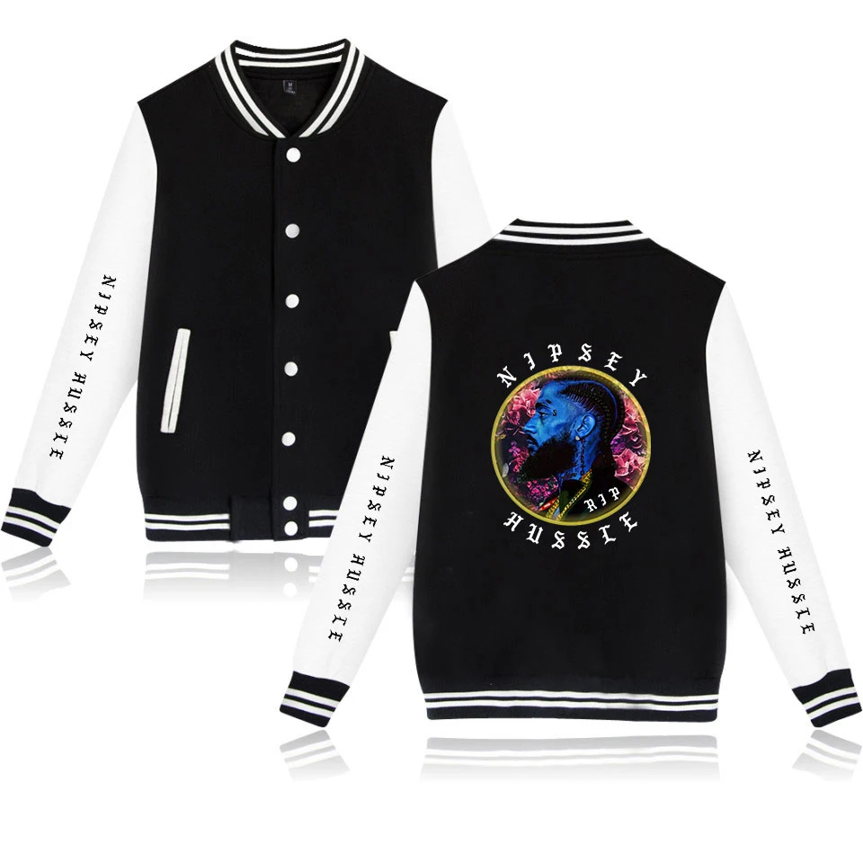 

2019 USA Hip Hop Jacket Music nipsey hussle Jacket Men streetwear casacas para hombre Printed baseball jackets plus size Homme