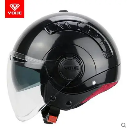 YOHE мини двойной объектив половина лица мотоциклетный шлем электронные велосипедные шлемы ABS с прозрачным противотуманным козырьком
