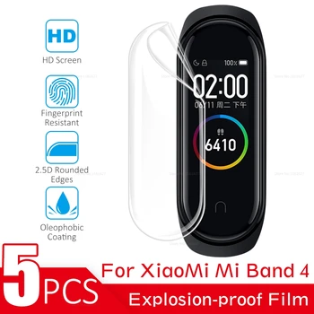 

5PCS/Lot Screen Protector For Xiaomi Mi Band 4 Soft Film For Mi Band 4 Full Cover Screen Protection Film HD Not Tempered Glass