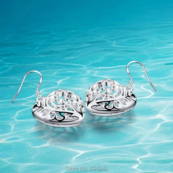 

925 sterling silver earrings for women, hollowed-out love sweat-heart earrings, women's ornaments popular style