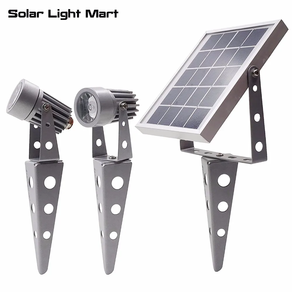 Mini 50X Updated All Metal Twin Solar Powered LED Outdoor Landscape garden decoration Spotlight