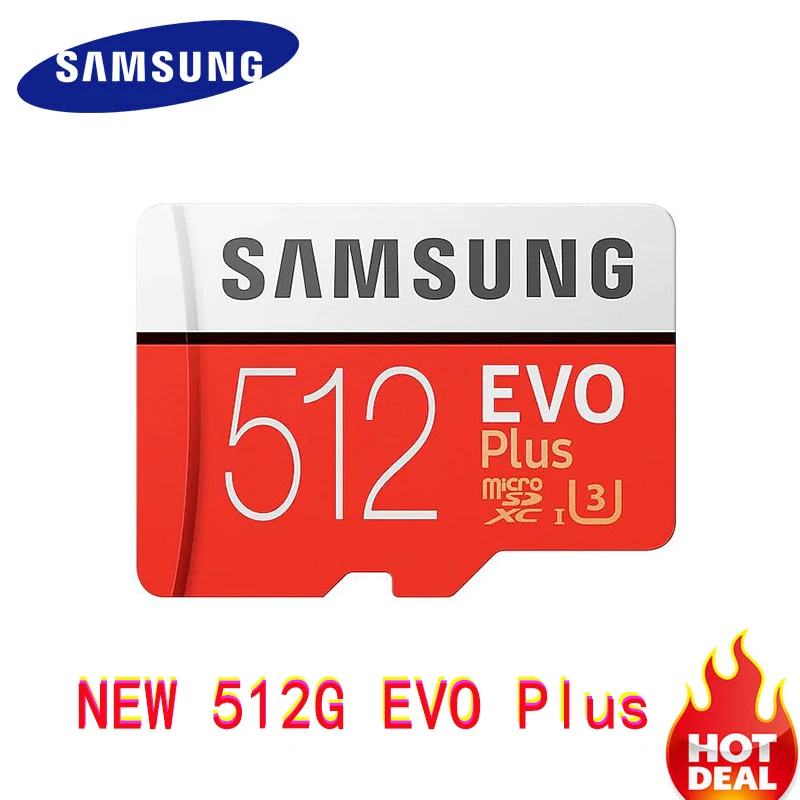 SAMSUNG Micro SD карты 512G карта памяти 512 ГБ EVO + EVO Plus Class10 TF карты C10 100 МБ/с. SDXC UHS-1 устройства хранения телефона карты