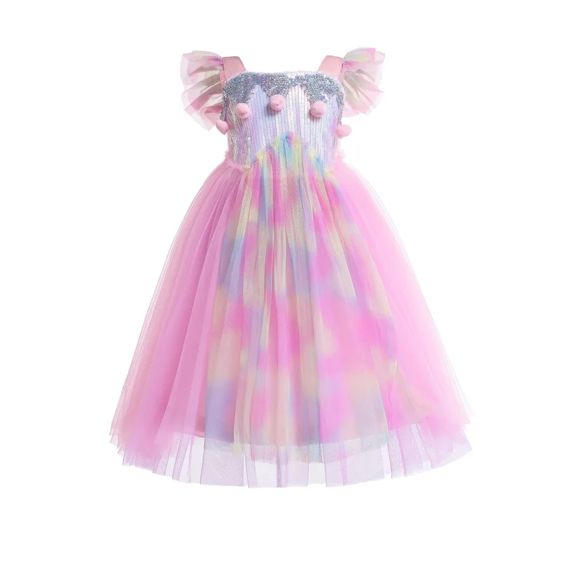 Unicorn Princess Dress With Flowers Headband -Unicorn Fashion HTB1NuoUJXzqK1RjSZFoq6zfcXXaT
