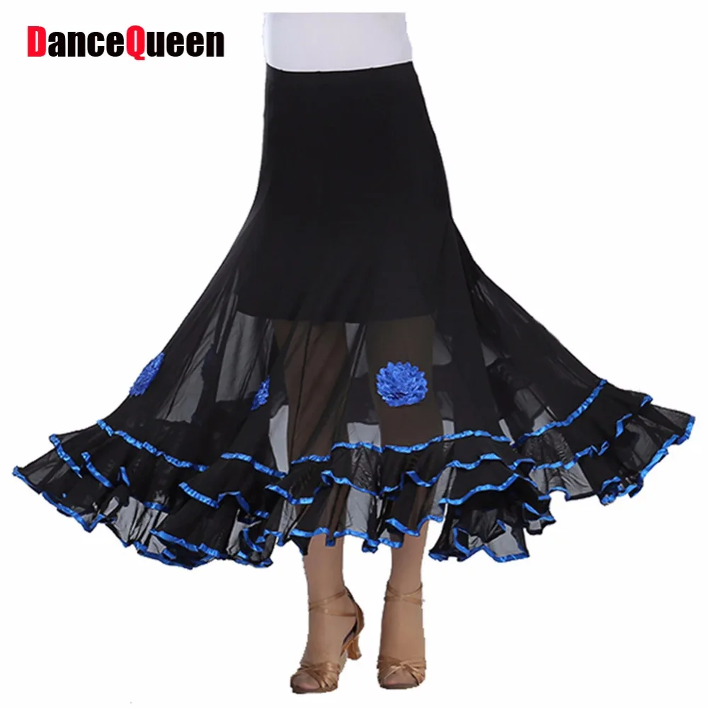 2018 Flamenco Skirts Ballroom Dance Skirt Dresses For Ballroom Dancing
