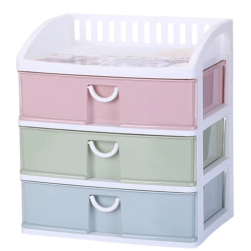 Drawer Cosmetic Jewelry Lipstick Storage Box Plastic Makeup Organizer Multi-layer Make Up Brush Holder Home Sundries Accessories - Цвет: Multicolor L