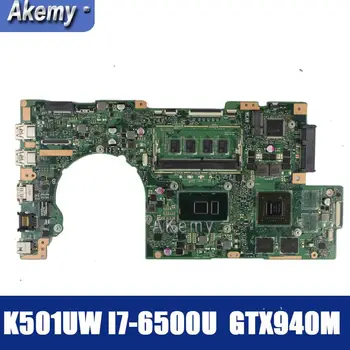 شراءAmazoon K501UW/UX محمول اللوحة الأم ل For Asus K501UW K501UX K501UB K501U اختبار اللوحة الأصلية DDR3-8G RAM I7-6500U GTX940M