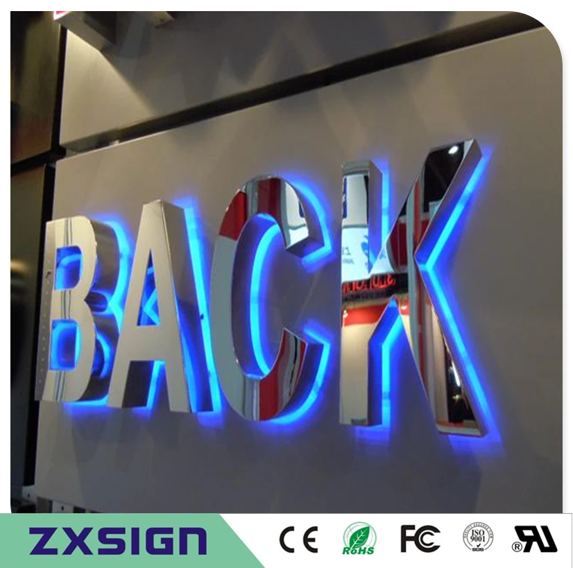 304 Stainless Steel Led Back Lit Name Logo For Outdoor Business 304 Stainless Steel Led Back Lit Name Logo For Outdoor Business Signs Halo Metal Letters Hotel Decoration In Electronic From