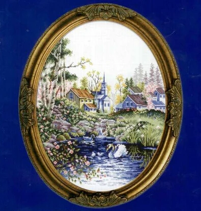 CS-796 counted cross stitch kit swan and the lake swans.jpg