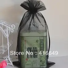 ; 200 шт./лот 20*30 см черный цвет Рождество/Свадьба Drawable органзы Вуаль Подарочная упаковка Сумки и чехлы