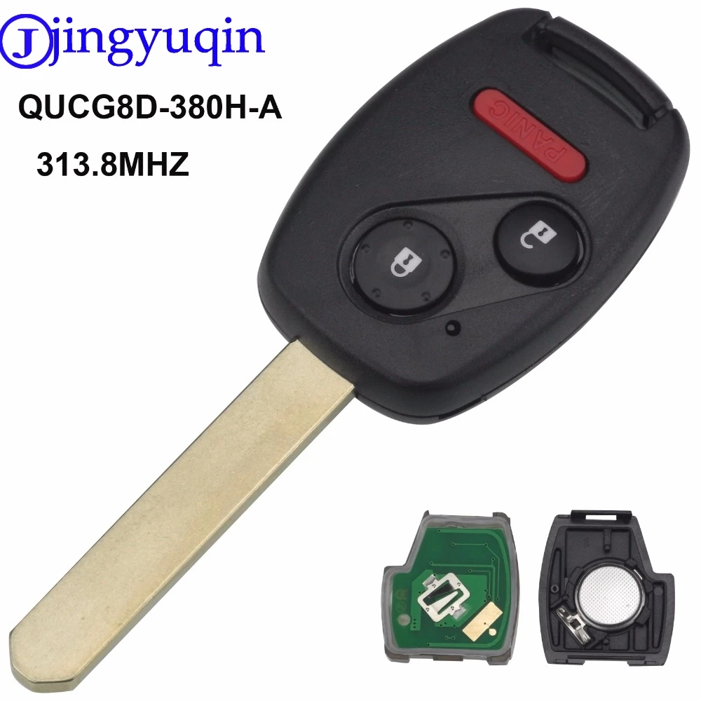 

jingyuqin Remote Car Key 2+1 3 Buttons With ID46 Chip For Honda CR-V 2007 2008 2009 2010 2011 2012 2013 Replacement Remote Key