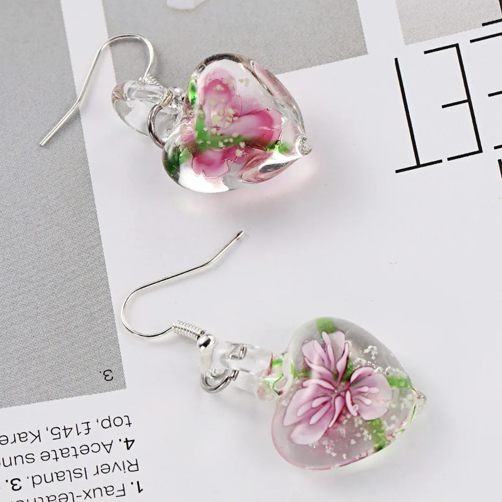

Popular coloured glaze creative heart-shaped glow Earring For women Statement Dangle Drop Earrings For Wedding Party Gift