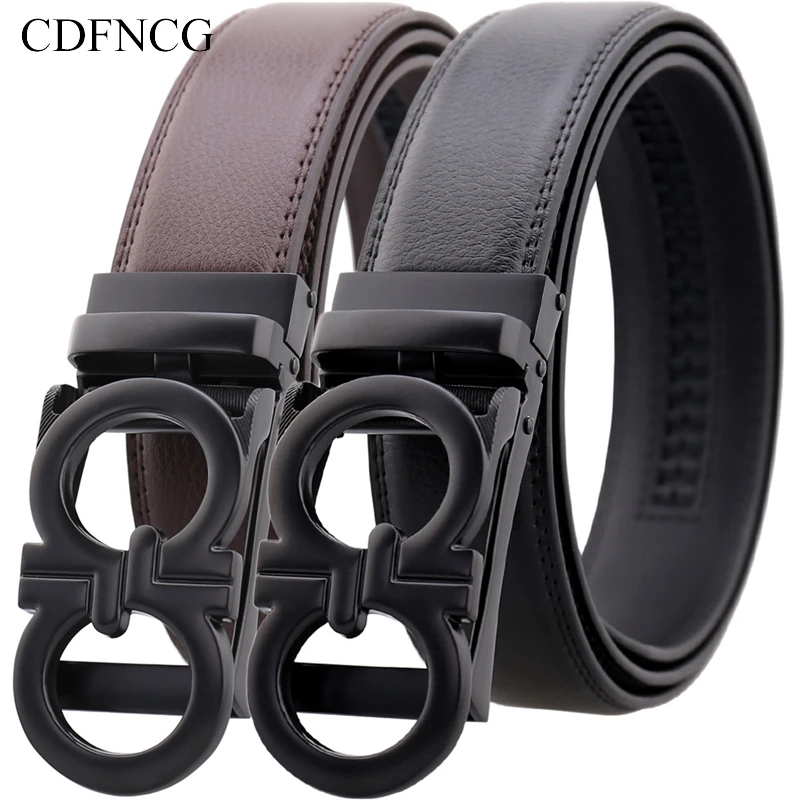 

CDFNCG Designer Belts for Men 2019 Luxury Automatic Buckle Waist Belt Famous Brand Cowskin Split Leather Kemer for Jeans Riem