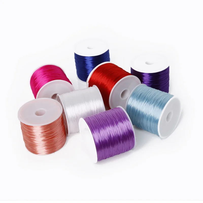 

New Multi-color 0.7MM Elastic Beading Stretch Wire/Cord/String/Thread For Clothes Shoes Bracelet Jewlery Making 60meters/roll