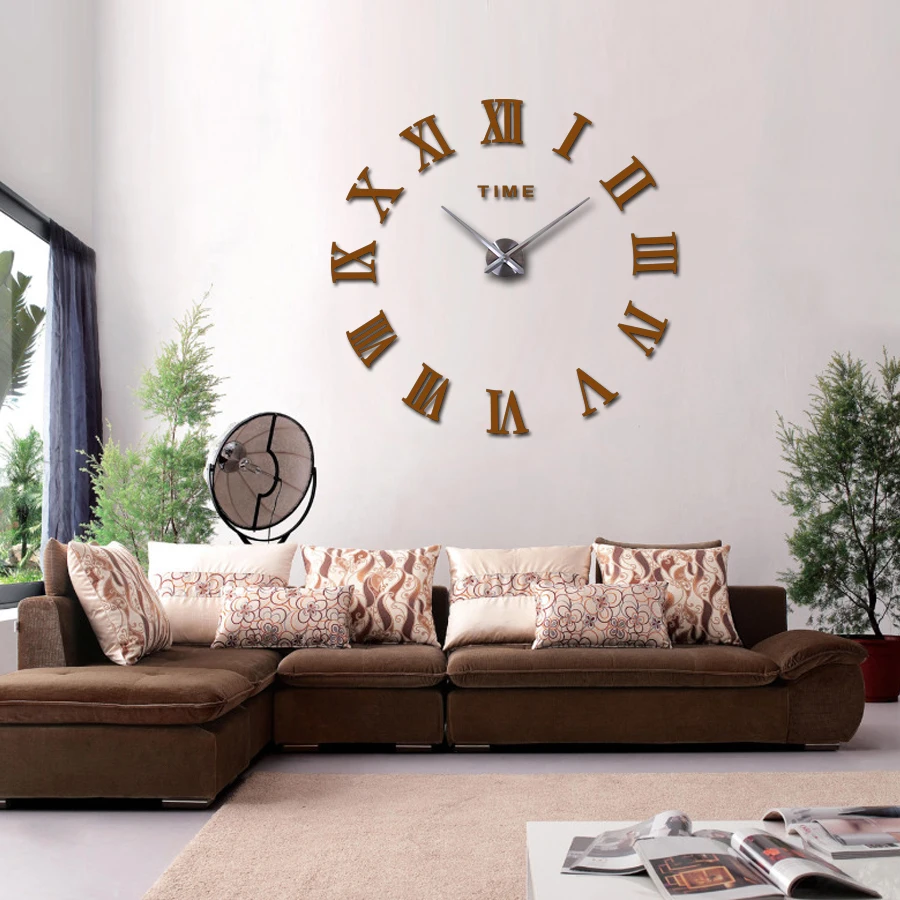 Модные DIY настенные часы персонализированные акриловые зеркальные наклейки большие декоративные кварцевые часы натюрморт гостиная