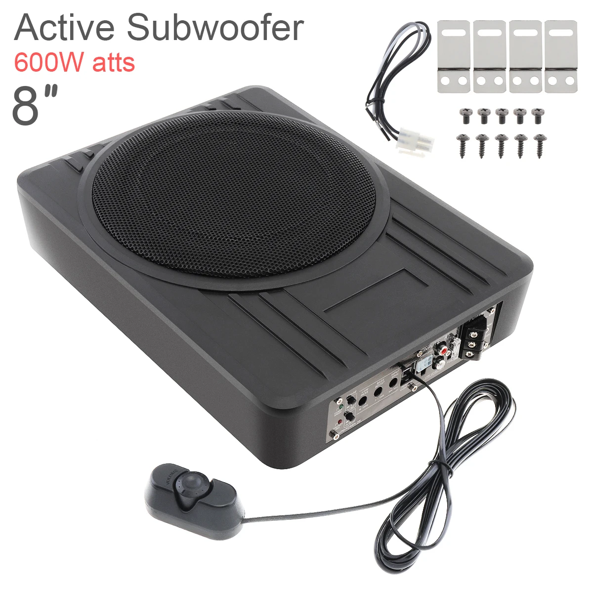 Altavoz Universal de Subwoofer de coche 8 pulgadas 600 W Delgado coche bajo asiento coche activo Subwoofer amplificador de bajo altavoz negro fuselaje slim Altavoz Universal de Subwoofer de coche 8 pulgadas 600 W Delgado coche bajo asiento coche activo Subwoofer amplificador de bajo altavoz negro fuselaje slim